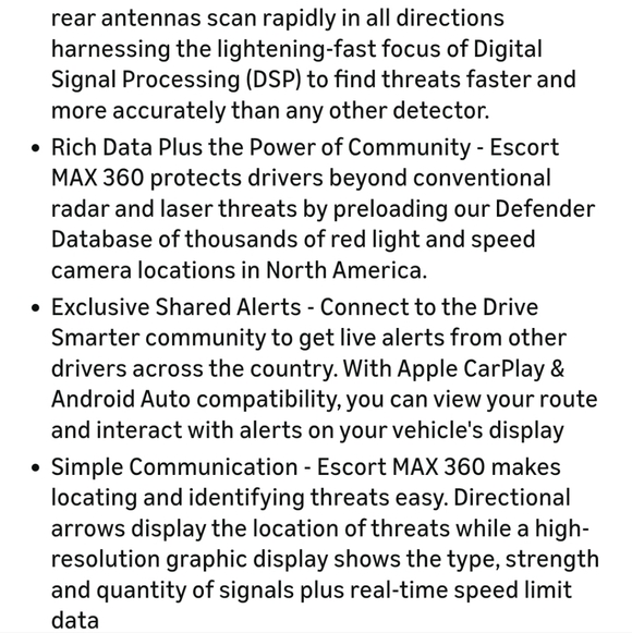 Escort Max360 Radar Detector - Picture 5 of 7